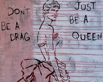 Queer Art, Drag Fan Art, graffiti painting, fast shipping, Drag Queen Art