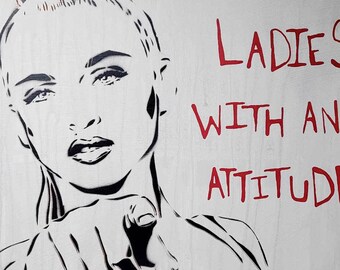 Madonna Painting, Pin-up Painting, blonde ambition art, queer graffiti