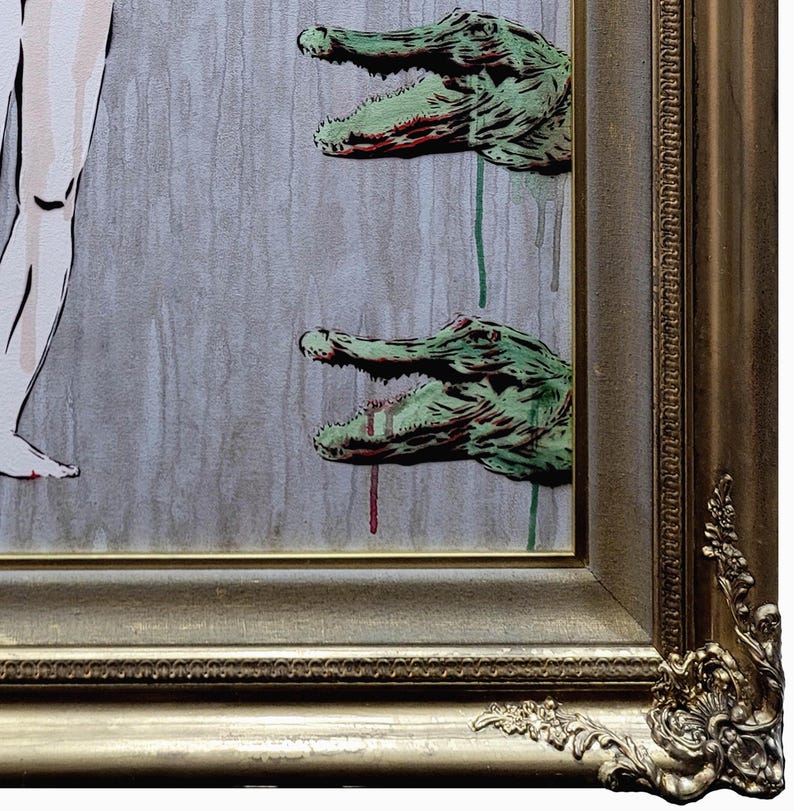 Framed Painting, Male Figurative Art in Antique Frame, Savannah Queer Art image 4