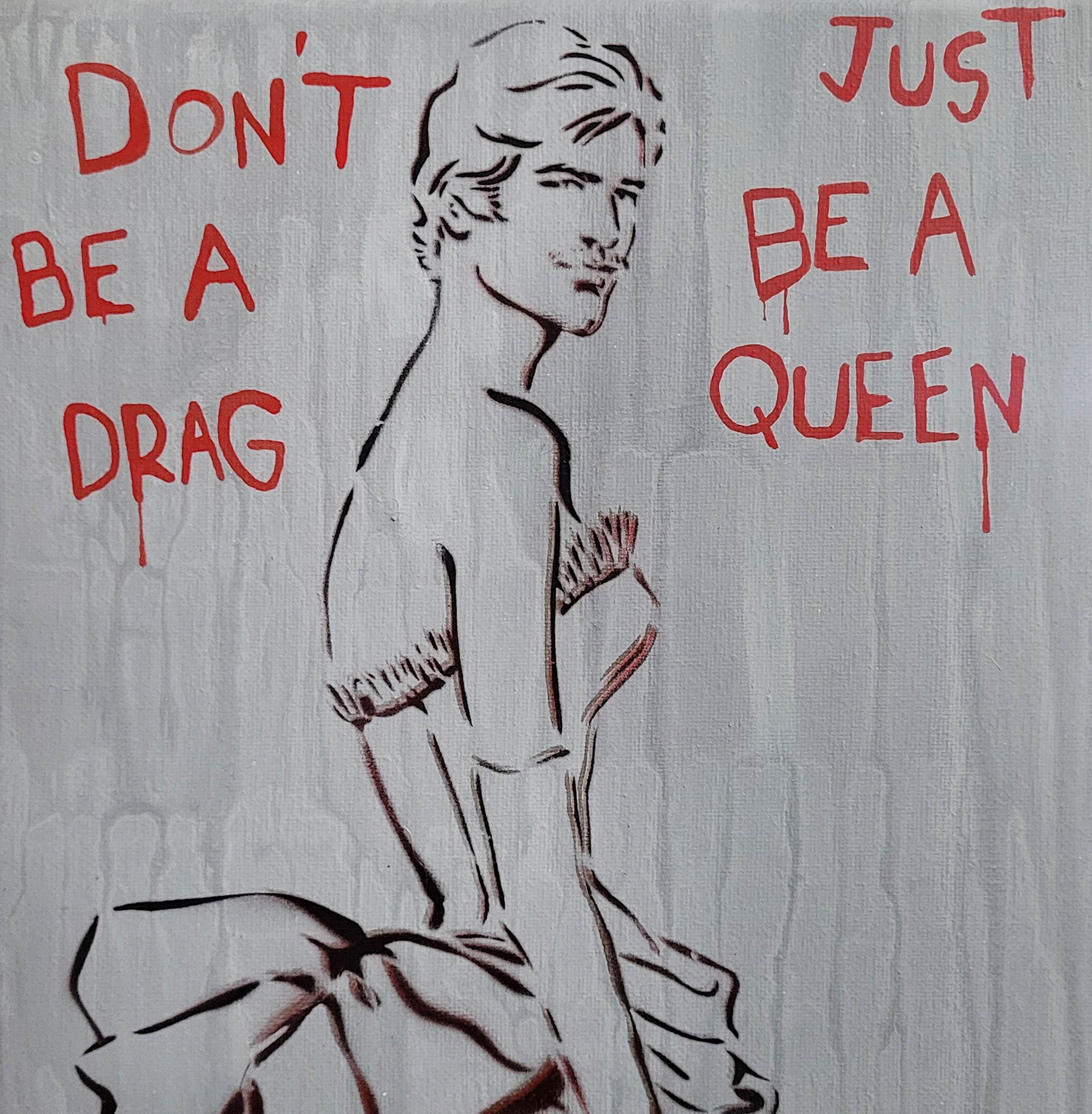 Drag Queen Art Vintage Man Stencil Painting Fashion Illustration