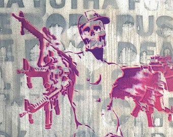 Graffiti Painting Male figurative Painting, Anti Gun Art