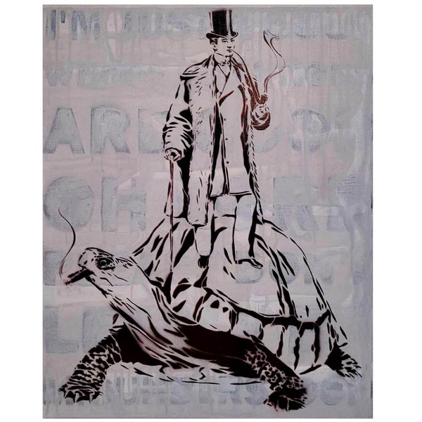 Savannah Ga Art, Turtle Art, Magical Creature Art, Graffiti on Canvas