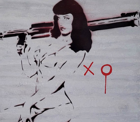 Bettie Painting Pin-up Art Girls With Guns Street-art - Etsy Norway