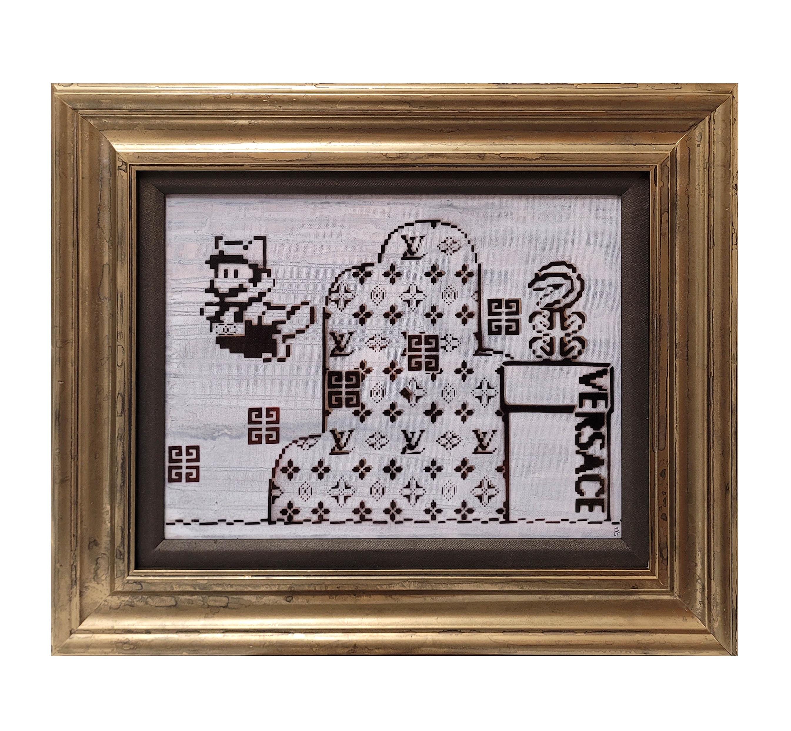 Vintage Video Game Art, Mario Painting, smb 3 80s art graffiti