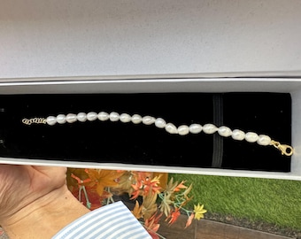 Bracciale di perle d'acqua dolce, bracciale di perle miste delicate placcate in oro argentato, bracciale di microperle, bracciale di perle barocche con perline