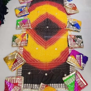 5 To 100 Pcs Dupatta Scarves. Multi colour Bandhani Bandhej Dupatta With Heavy Border And Tassel.