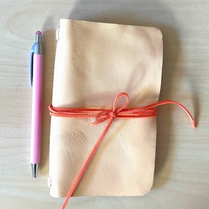 A6 beige leren omslag voor reizigersdagboek