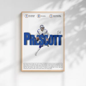 Dak Prescott Poster: Dallas Cowboys NFL Art Print (Digital Download