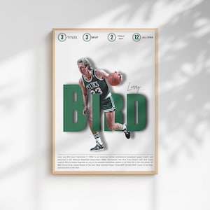Larry Bird Poster, Boston Celtics Poster, Retro Basketball Poster, NBA Wandkunst, Geschenke für NBA Fans, Celtic Fans,