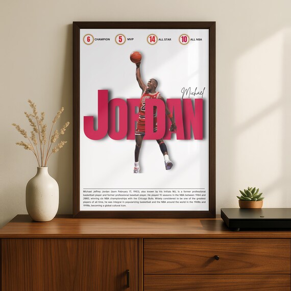 マイケル・ジョーダンのポスター：シカゴ・ブルズの伝説、NBAウォール