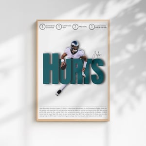 Jalen Hurts Poster: Philadelphia Eagles NFL Art (Digital Download)