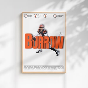 Joe Burrow Bengals Poster: NFL Wall Art Print (Digital Download