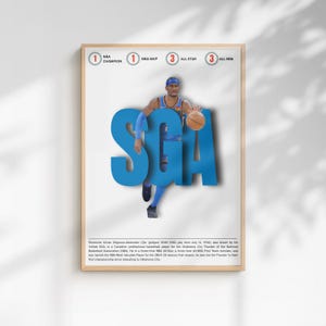 Shai Gilgeous-Alexander Poster: OKC Thunder NBA Print (Digital Download)