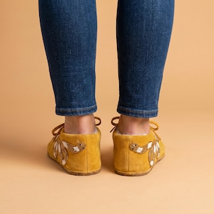 Womens Beaded Snake Suede Moccasins. Lace Up Shoes Suitable For Outdoor Wear. Summer Gift For Her. image 4