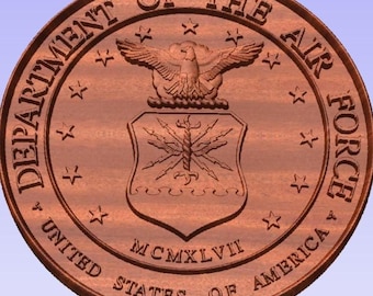 Air Force Seal STL - USAF Department 3D Relief CNC Laser Carving - Digital Download