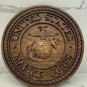 US Marine Corps Emblem - Massivholz Wandkunst, Vaterländische Dekoration für Marines