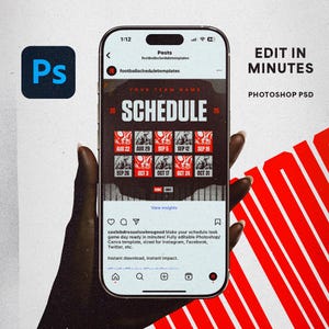 Editable Football Schedule Template - Photoshop PSD