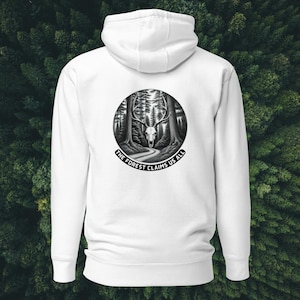 The Forest Claims Us All Hoodie – Gothic Deer Skull Forest Sweatshirt, Dark Nature Antler Unisex Hoodie