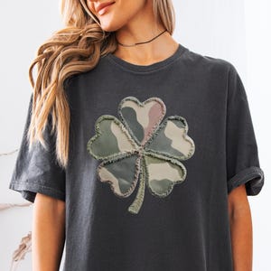 St. Patrick’s Day Clover Comfort Colors Shirt - Camouflage Lucky Charm Tee