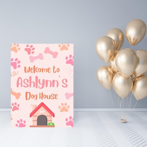 Two Let The Dogs Out Second Birthday Welcome Poster Puppies Editable Template
