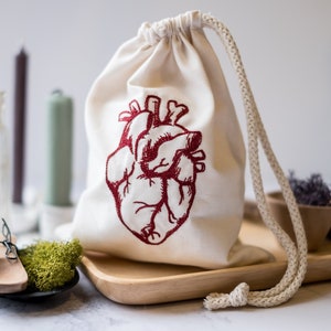 Anatomical Heart Drawstring Custom Dice Bag image 1