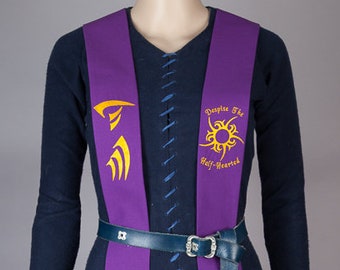 Custom Narrow Priest Stole with Embroidery - Roleplaying Costume for LARP, LRP