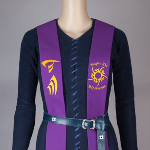 Custom Narrow Priest Stole with Embroidery - Roleplaying Costume for LARP, LRP