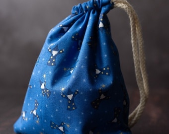 Blue Wizard Magical Drawstring Dice o Tarot Bolsa