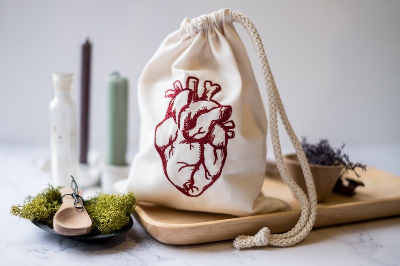 Anatomical Heart Drawstring Custom Dice Bag image 1