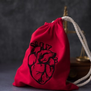 Anatomical Heart Drawstring Custom Dice Bag image 2