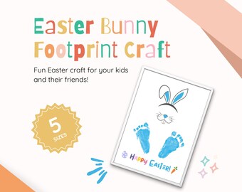 Easter Bunny Footprint Craft | Kids DIY Art (Printable)