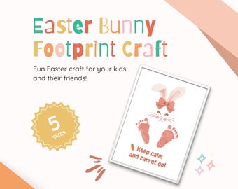 Easter Bunny Footprint Craft | Keepsake Art, Kids DIY (Printable)