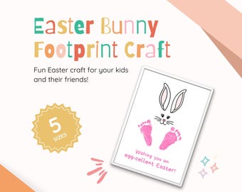 Easter Bunny Footprint Craft | Kids DIY Art (Printable)