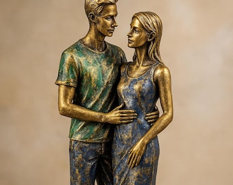 Handcrafted Polyresin Couple Figurine – Romantic Home Decor, 30 cm