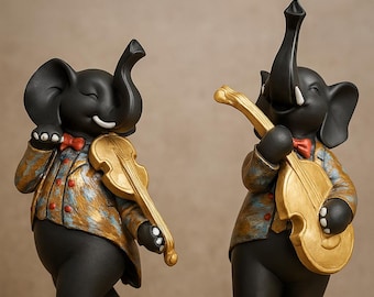 Handcrafted Dancing Ganesha Set • Musical Indian Home Decor