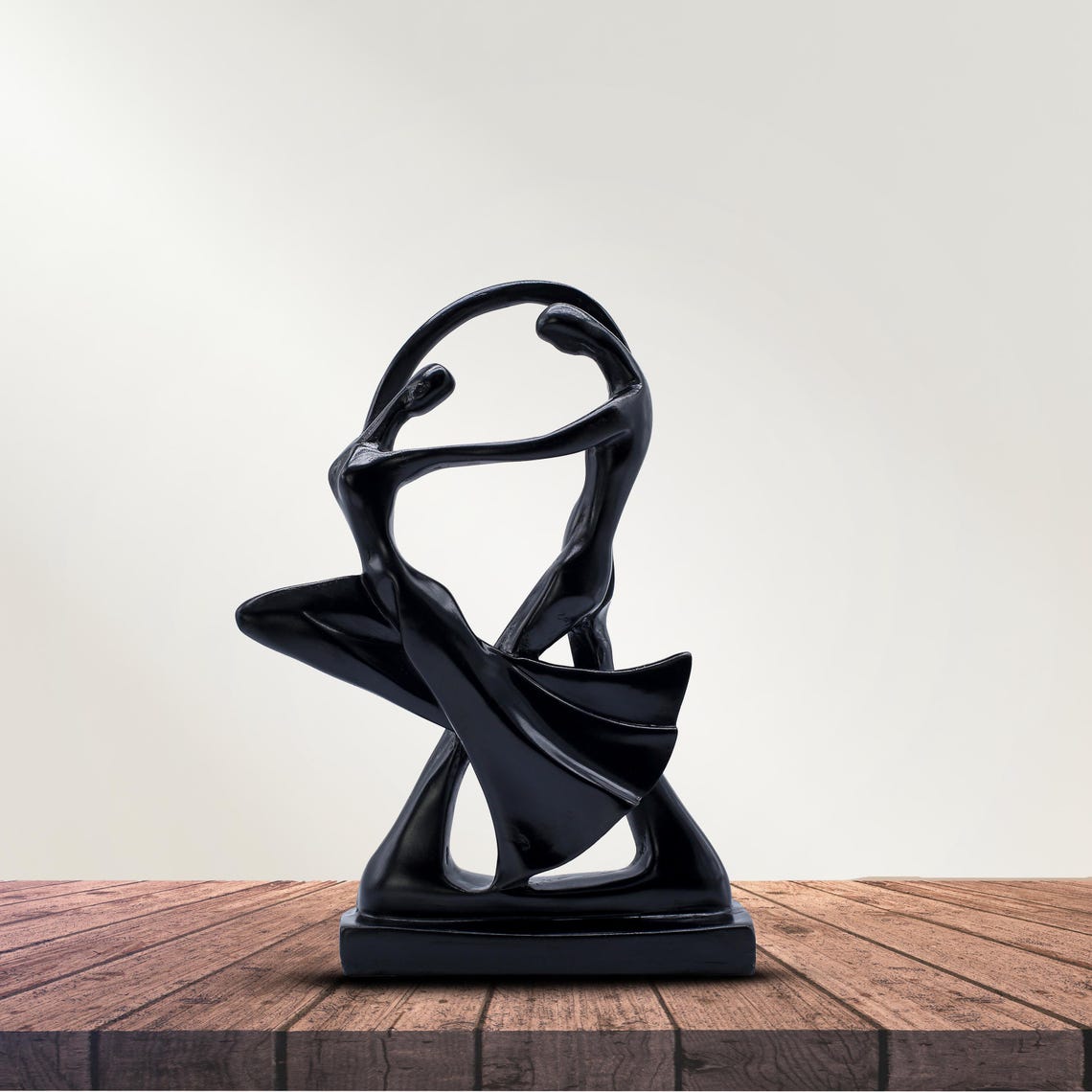Modern Black Abstract Dancing Couple Sculpture – Luxury Resin Art ...