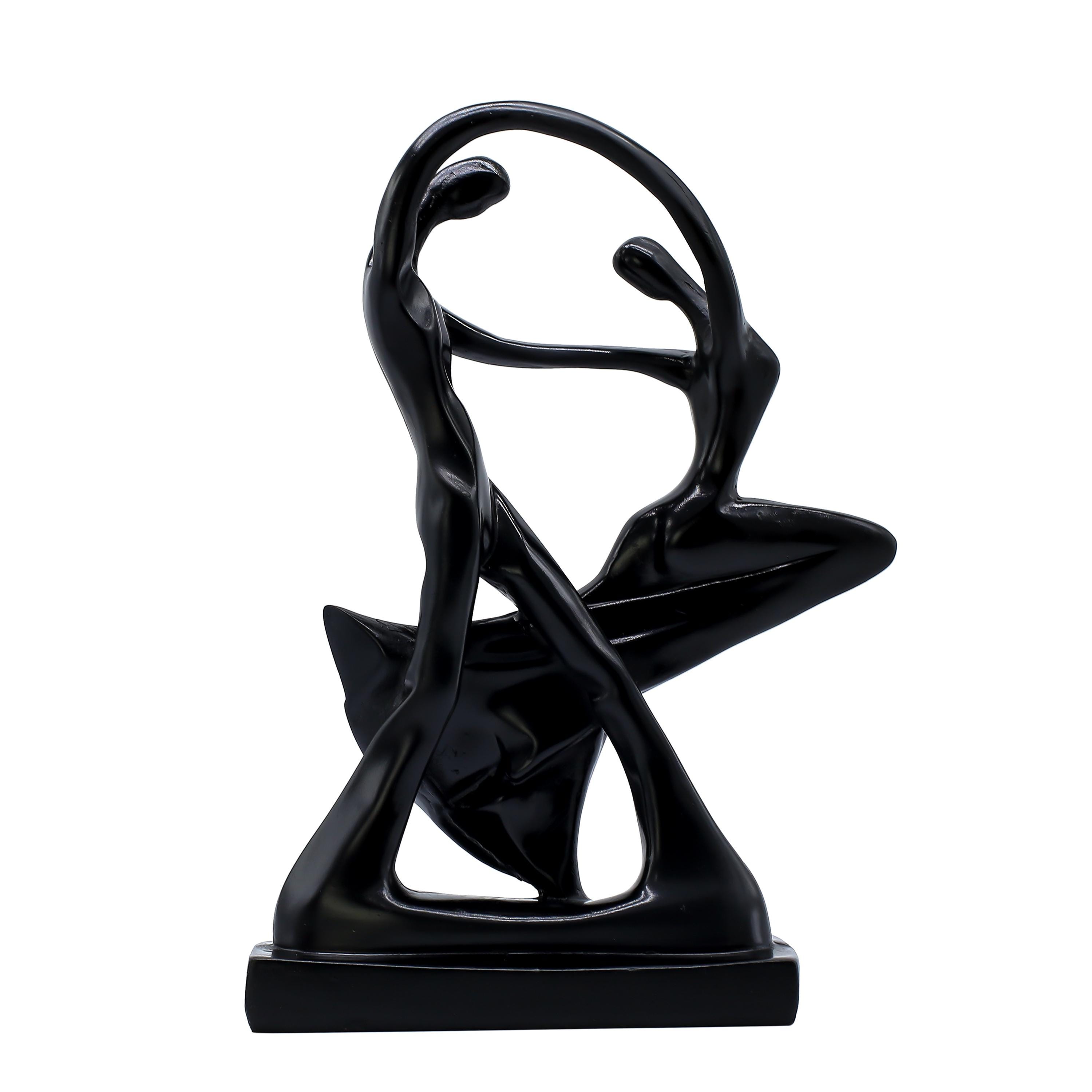 Modern Black Abstract Dancing Couple Sculpture – Luxury Resin Art ...