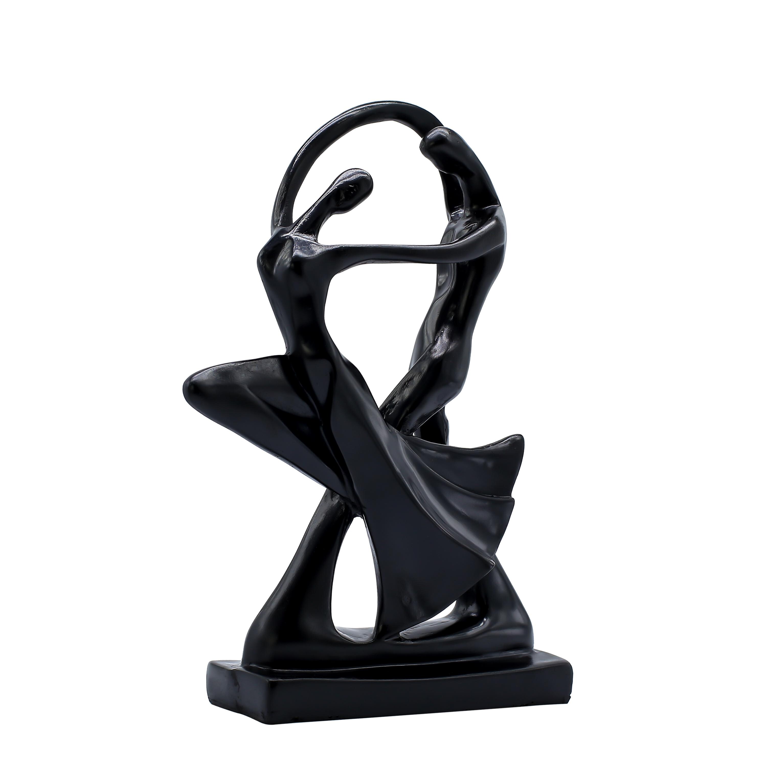 Modern Black Abstract Dancing Couple Sculpture – Luxury Resin Art ...