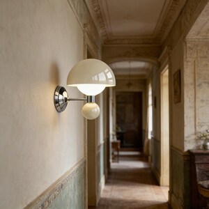 Pilz Wandleuchte Französischer Creme Stil Nachttischlampe Vintage Kinderzimmer Schlafzimmer Dekoration Mid-Century