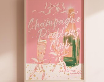 Taylor Cocktail Print, Champagne Problems Poster, Bar Cart Wall Art (Digital Download)