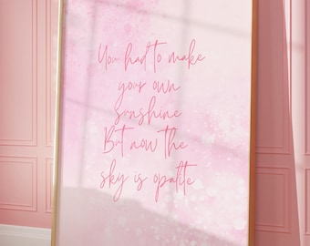 Art inspiré par Taylor : Opalite, impression de paroles de musique éclectique et colorée (imprimé et expédié)