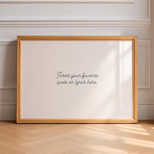Custom Lyric Print: Personalized Quote Sign, WallArt Custom (Framing Available)