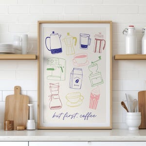 Kaffee-Kunstdruck - Cafewall Decor, Espresso-Maschine, Küche Wanddekoration, Getränk Digitaler Download