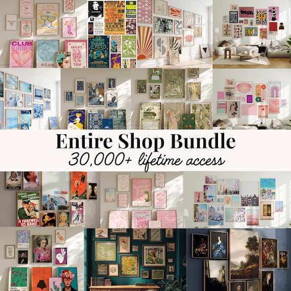 ENTIRE SHOP SALE — 30,000 Printable Wall Art Set | Gallery Wall Bundle | Maximalist Prints | | Trendy Posters | Digital Download
