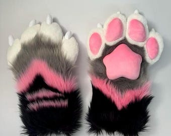 Custom Fursuit Paws – Made to Order Furry Hand Paws with Paw Pads, Claws, Fluffy Fur & Custom Colors