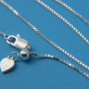 solid 925 sterling silver adjustable box chain