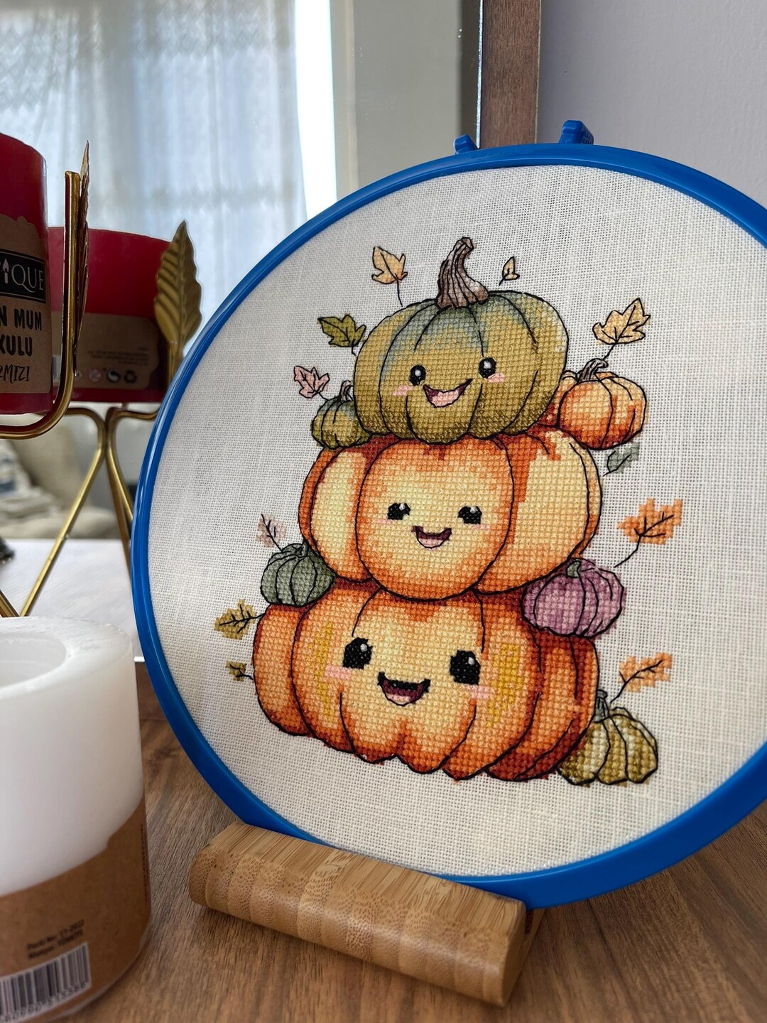 Cute Pumpkin Cross Stitch Pattern PDF – Autumn Fall Halloween Kawaii ...