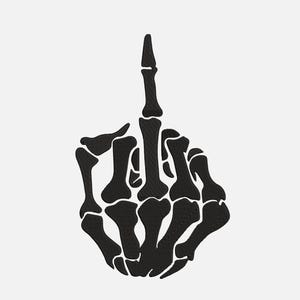 Skeleton Middle Finger Machine Embroidery Design (Digital Download)