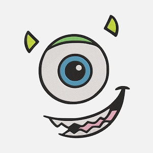 Borduurpatroon Monstergezicht voor de borduurmachine, 7 maten - Direct te downloaden