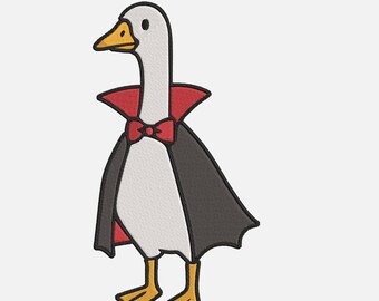 Halloween Duck Witch Embroidery Design: Spooky Machine File (7 Sizes)
